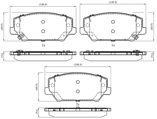 Brake Pad Set, disc brake (NP3013)