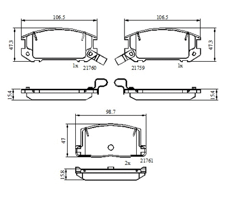 Brake Pad Set, disc brake (NP3096)