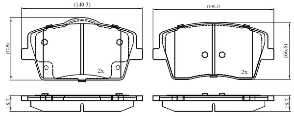 Brake Pad Set, disc brake (NP3067)