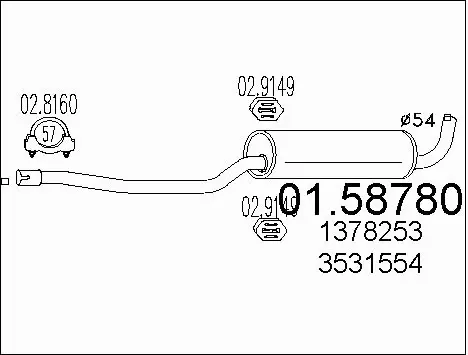 Centre Muffler (01.58780)