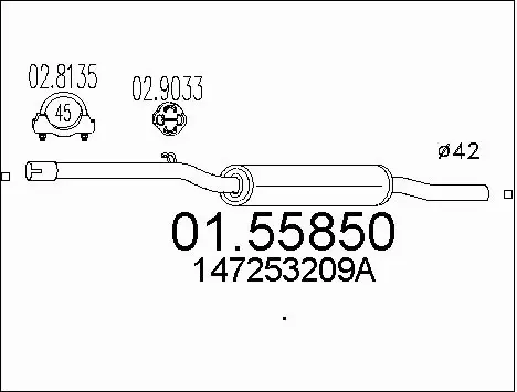 Centre Muffler (01.55850)