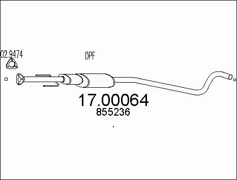 Soot/Particulate Filter, exhaust system (17.00064)
