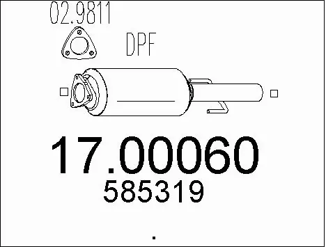 Soot/Particulate Filter, exhaust system (17.00060)