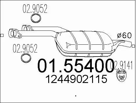 Centre Muffler (01.55400)