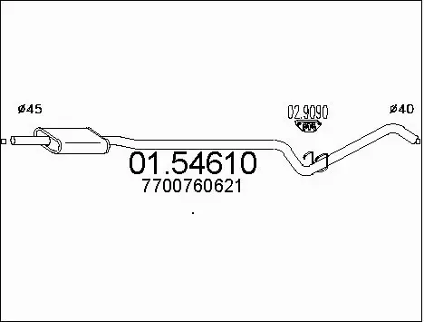 Centre Muffler (01.54610)