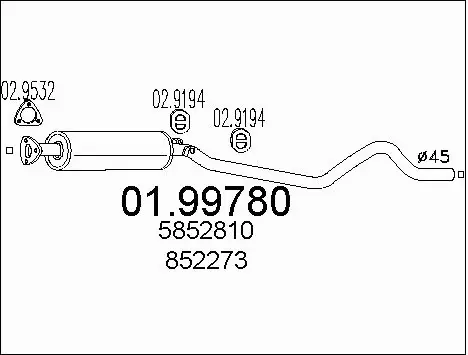 Centre Muffler (01.99780)