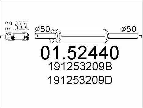 Centre Muffler (01.52440)