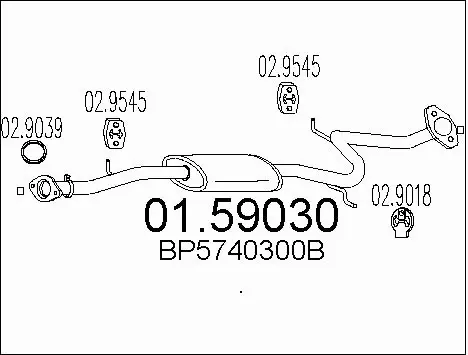 Centre Muffler (01.59030)
