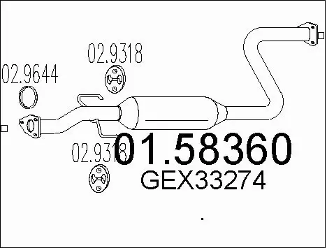 Centre Muffler (01.58360)