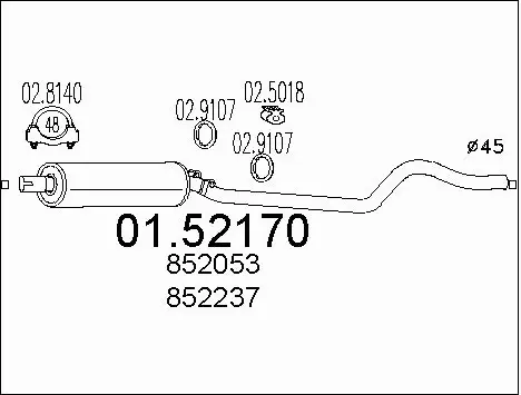 Centre Muffler (01.52170)