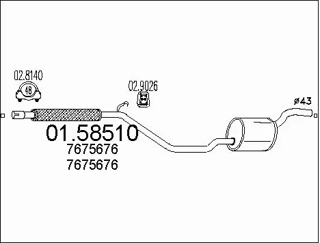 Centre Muffler (01.58510)