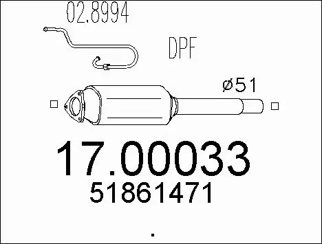 Soot/Particulate Filter, exhaust system (17.00033)