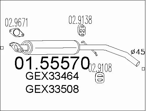 Centre Muffler (01.55570)