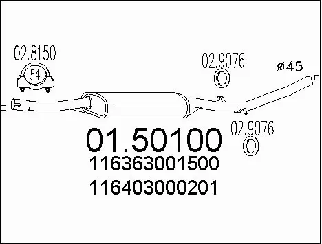 Centre Muffler (01.50100)