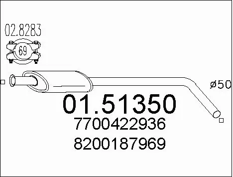 Centre Muffler (01.51350)