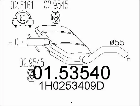 Centre Muffler (01.53540)
