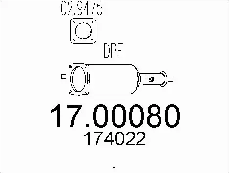 Soot/Particulate Filter, exhaust system (17.00080)
