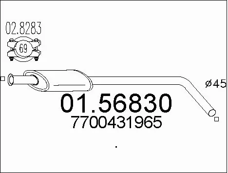 Centre Muffler (01.56830)