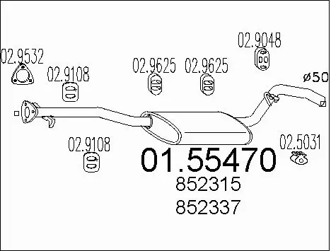 Centre Muffler (01.55470)