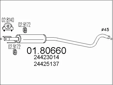 Centre Muffler (01.80660)