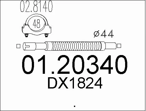 Flexible Pipe, exhaust system (01.20340)