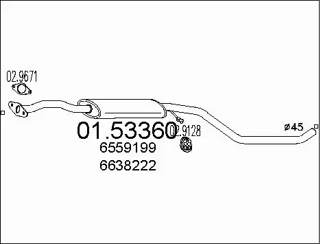 Centre Muffler (01.53360)