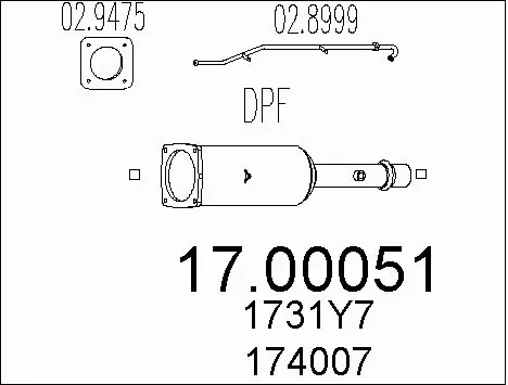 Soot/Particulate Filter, exhaust system (17.00051)