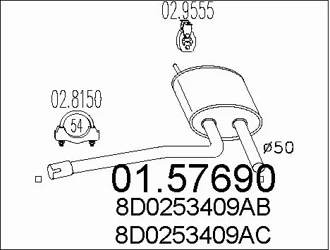 Centre Muffler (01.57690)