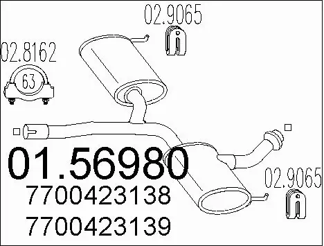Centre Muffler (01.56980)