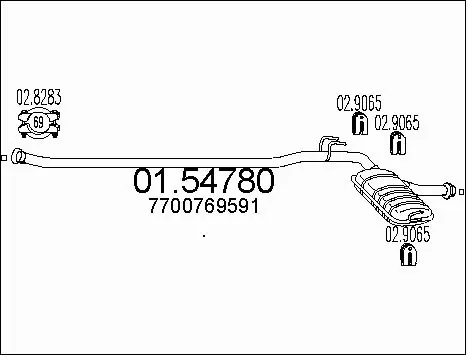 Centre Muffler (01.54780)