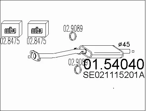 Centre Muffler (01.54040)