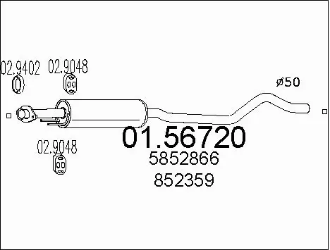 Centre Muffler (01.56720)