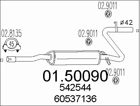 Centre Muffler (01.50090)