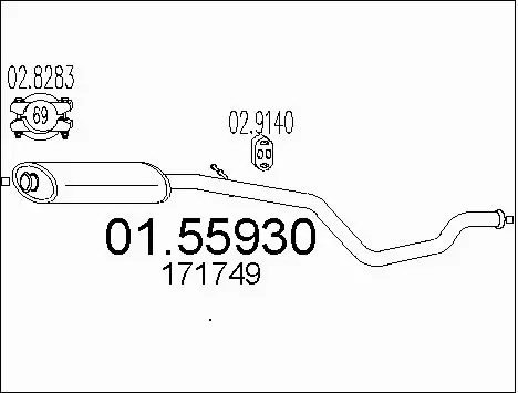 Centre Muffler (01.55930)