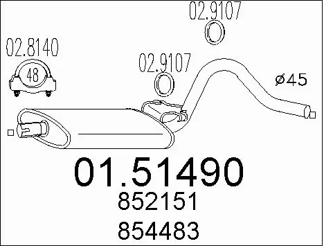 Centre Muffler (01.51490)
