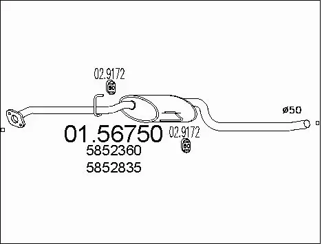 Centre Muffler (01.56750)