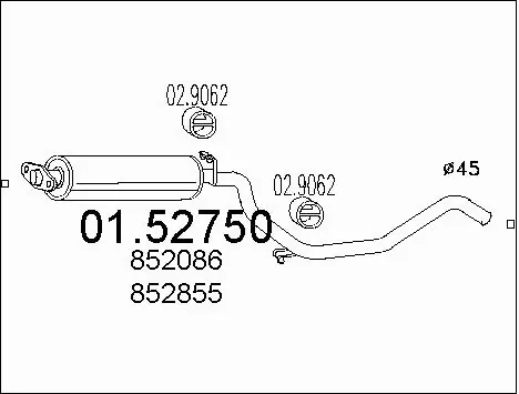 Centre Muffler (01.52750)