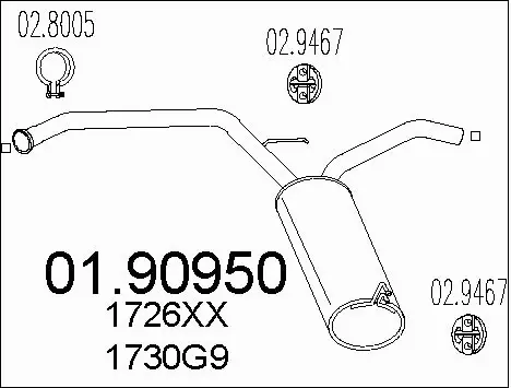 Rear Muffler (01.90950)