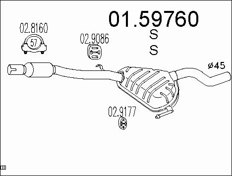 Centre Muffler (01.59760)