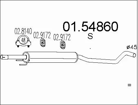 Centre Muffler (01.54860)