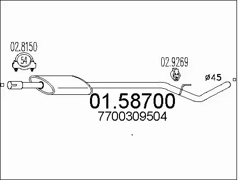 Centre Muffler (01.58700)