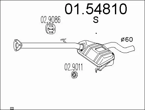 Centre Muffler (01.54810)