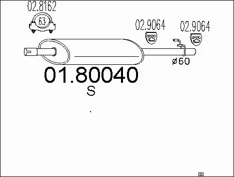 Centre Muffler (01.80040)