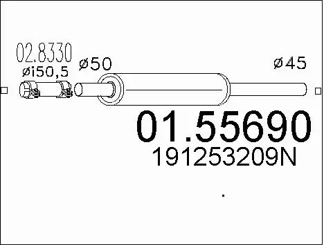 Front Muffler (01.55690)
