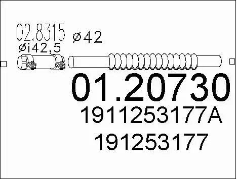 Flexible Pipe, exhaust system (01.20730)