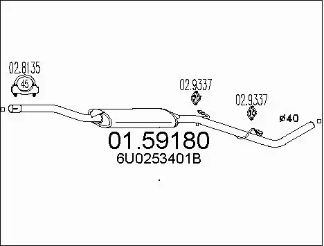 Centre Muffler (01.59180)