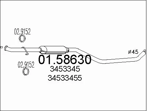 Centre Muffler (01.58630)