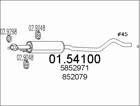 Centre Muffler (01.54100)