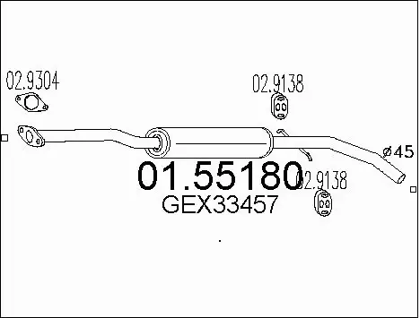Centre Muffler (01.55180)