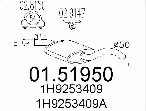 Centre Muffler (01.51950)